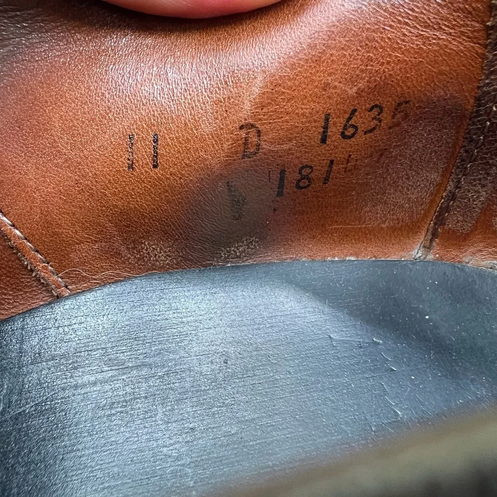 Allen Edmonds Strand Oxford Men's 11 D Walnut Brown Leather Brogue Cap Toe 1635